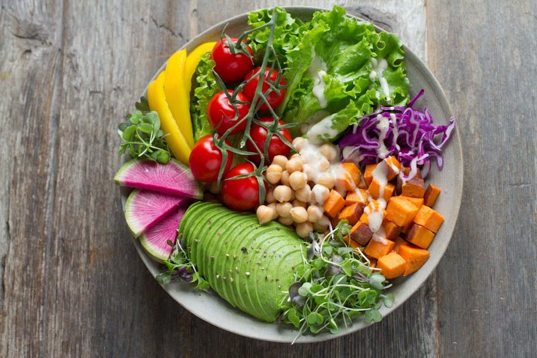 A colorful, balanced bowl of fresh vegetables and wholesome ingredients