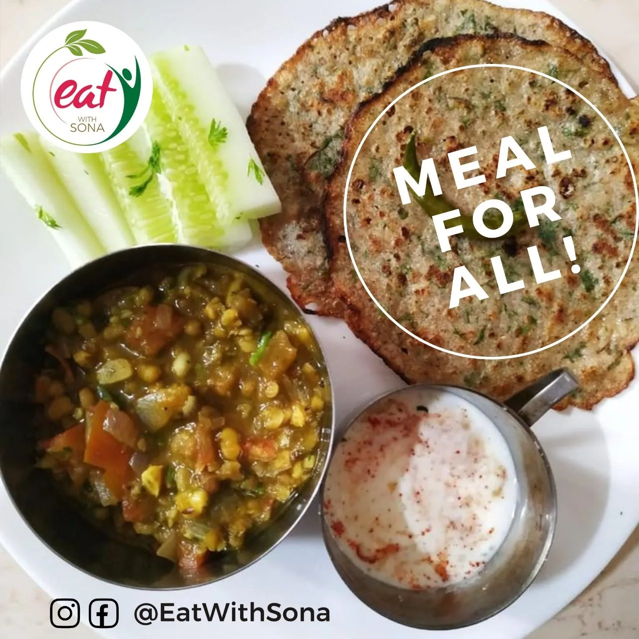 Balanced Indian meal suitable for the whole family