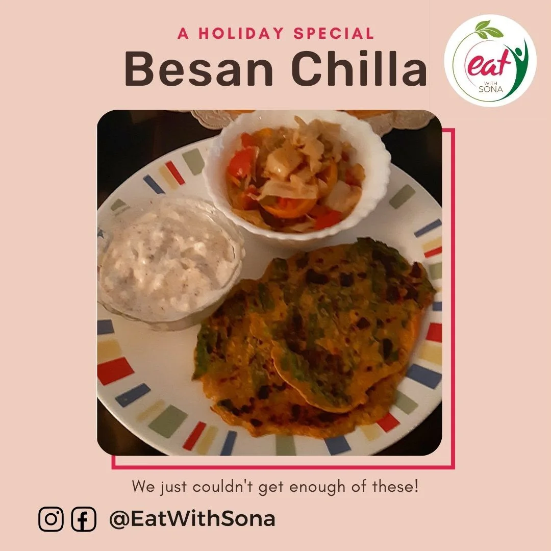 Besan chilla healthy holiday meal idea