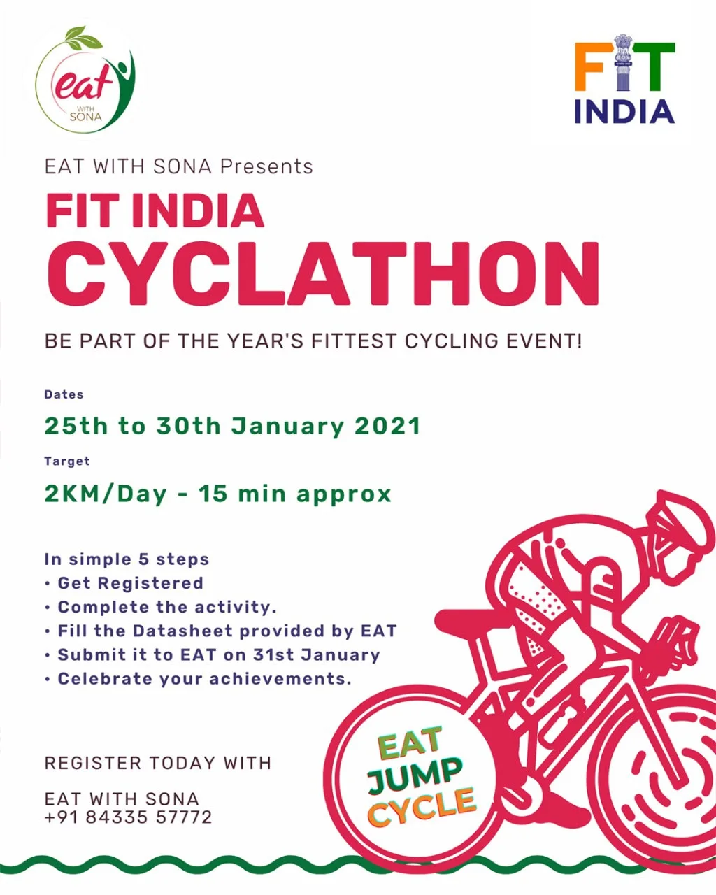 Eat With Sona Fit India Cyclathon community challenge