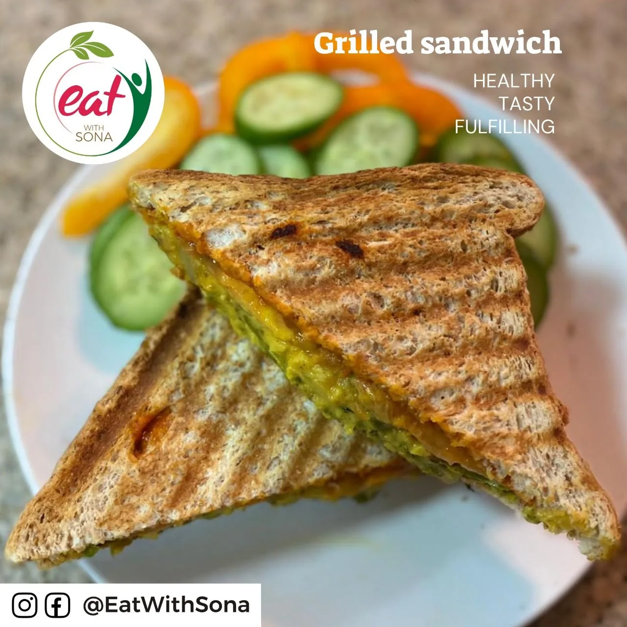 Healthy grilled sandwich meal idea