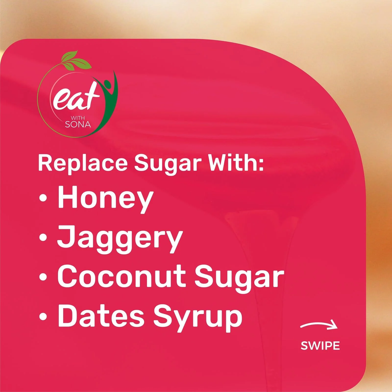 Natural sugar alternatives including honey, jaggery and coconut sugar