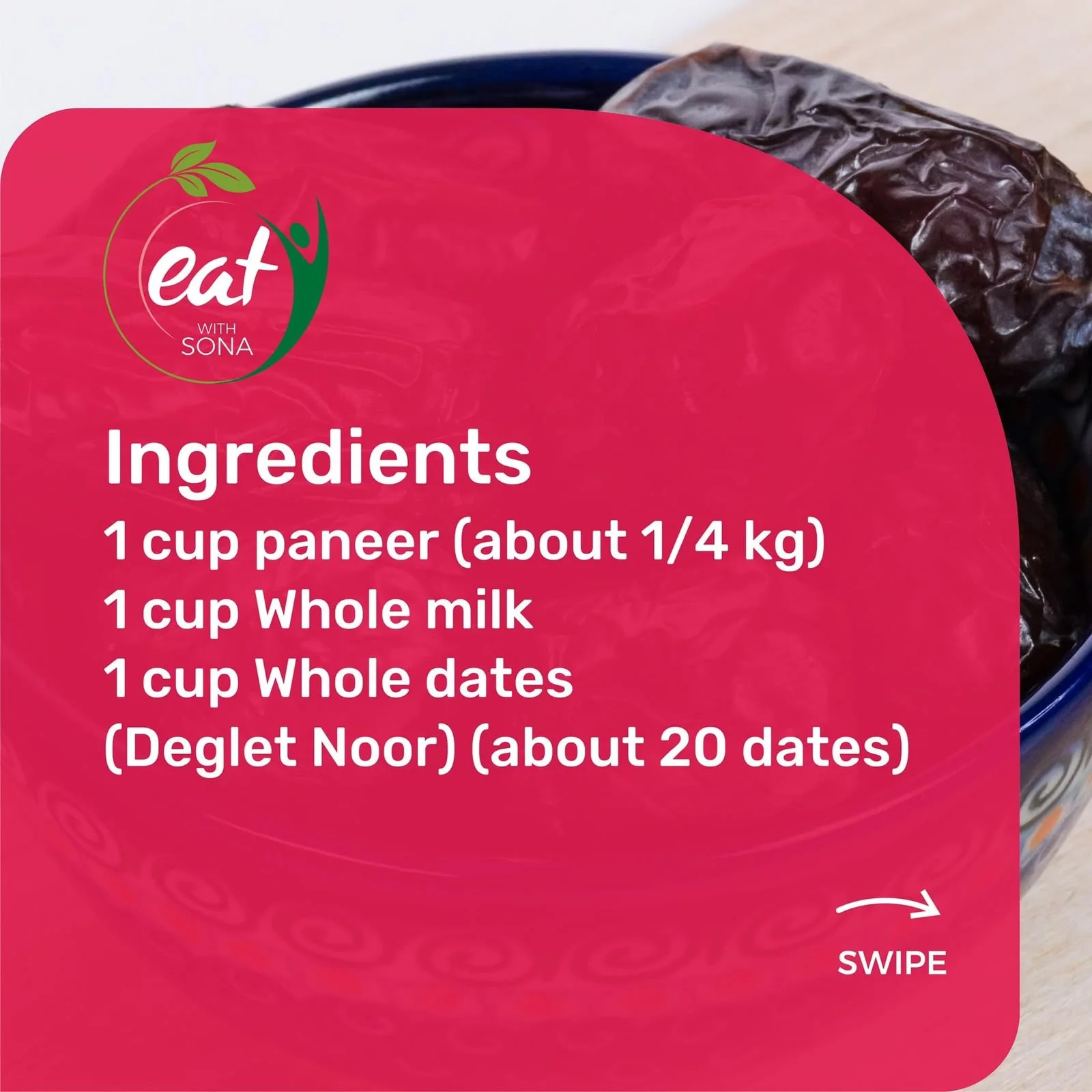 Ingredients for healthy sugar-free kalakand
