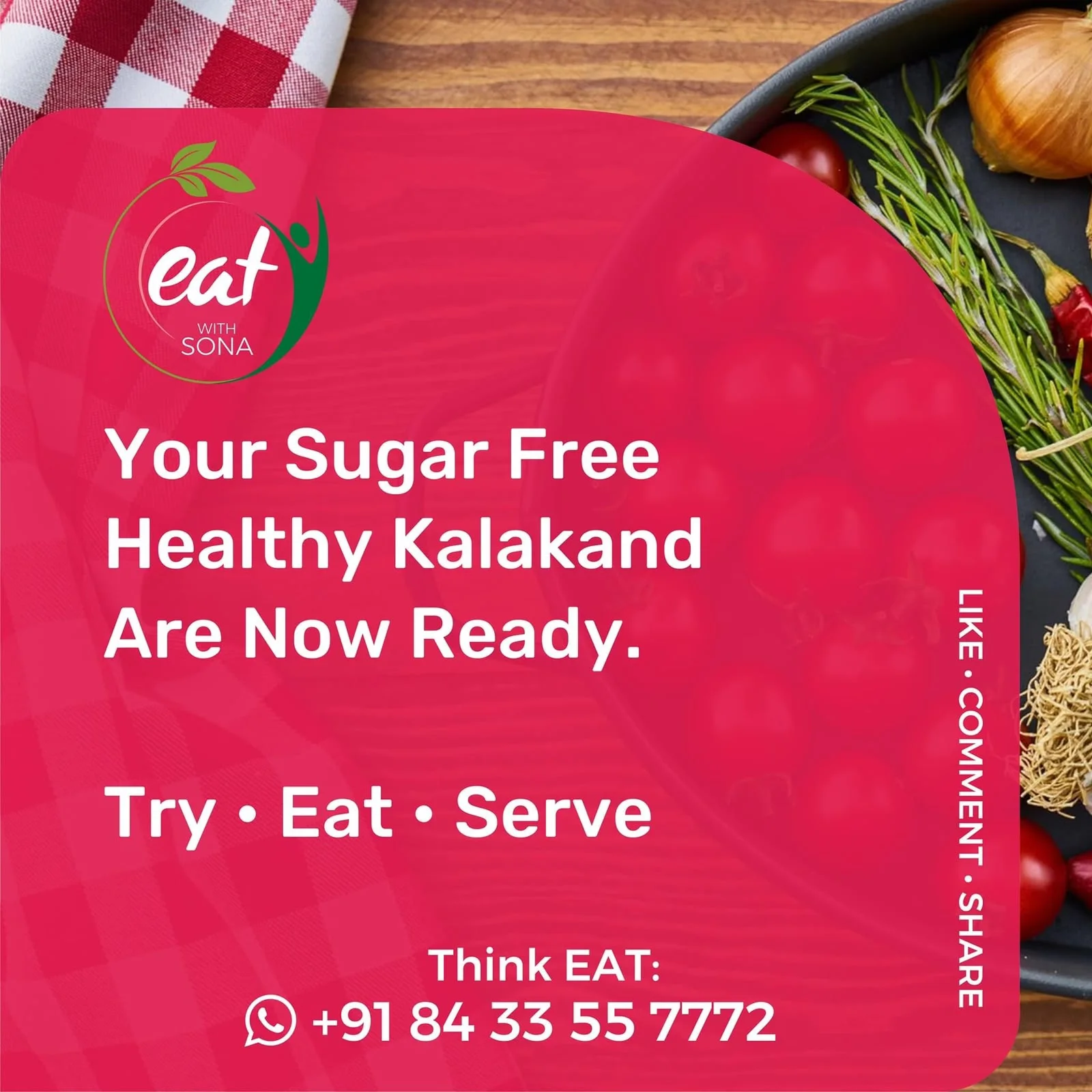Finished sugar-free healthy kalakand recipe