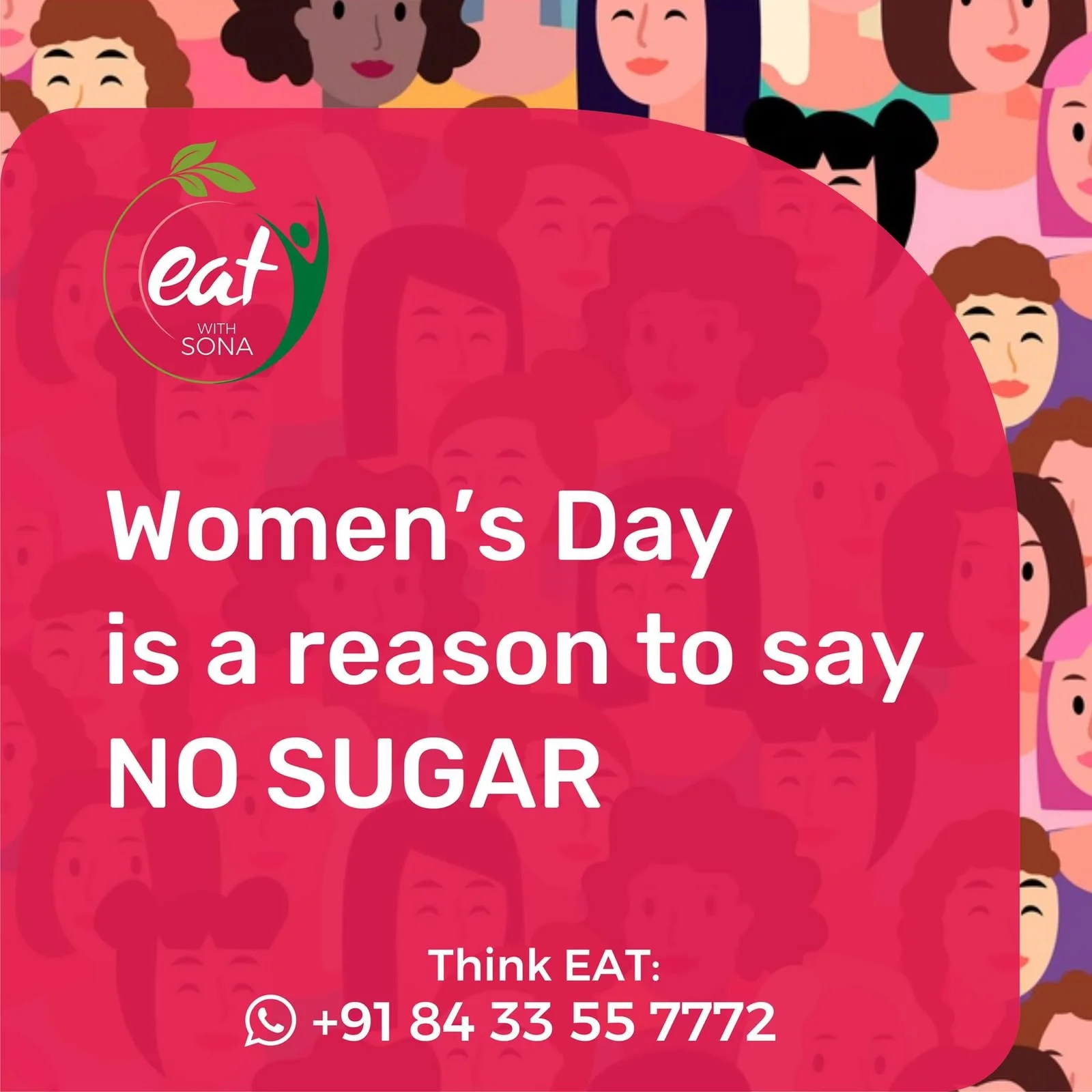 Women's Day no sugar challenge message